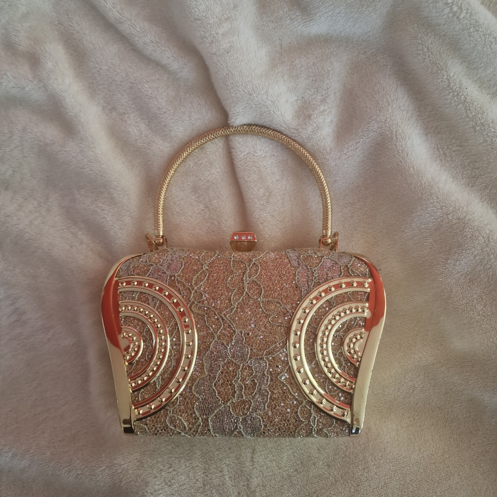 Elegant Gold and Tan Women's Handbag